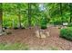 Inviting outdoor fire pit area with stone seating, ideal for entertaining or relaxing at 7180 Westray Rd, Cumming, GA 30028