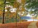 Picturesque lakeside path during fall season, featuring vibrant foliage and a tranquil water view at 130 Floss Flower Ct, Roswell, GA 30076