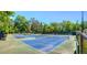 Well-maintained community tennis courts surrounded by lush greenery, perfect for active residents at 130 Floss Flower Ct, Roswell, GA 30076
