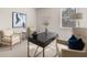Comfortable home office space with large windows, soft carpet, and modern furnishings and decor at 219 Whispering Pines Ave, Conyers, GA 30094
