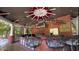 Outdoor bar under pavilion with overhead lighting, ceiling fans and bar seating at 2230 Cammie Wages Rd, Dacula, GA 30019