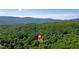 An aerial view of the house nestled amongst a lush, green forest at 143 Navajo Trl, Rydal, GA 30171