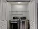 Convenient laundry closet featuring modern washer and dryer at 1635 Rushing River Way, Suwanee, GA 30024