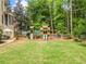 Beautifully maintained backyard with a large playset, perfect for Gathering fun and recreation at 940 Kinghorn Nw Dr, Kennesaw, GA 30152