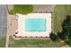 Aerial view of the community pool featuring clean water, surrounding deck, and nearby green space at 238 Chads Ford Way, Roswell, GA 30076