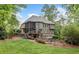 Landscaped backyard features a spacious lawn, patio, and mature trees, perfect for outdoor enjoyment at 106 Stephens Farm Dr, Canton, GA 30115