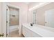 Cozy bathroom with a single sink vanity and a shower-tub combo at 5105 Jett Forest Trl, Atlanta, GA 30327
