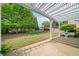 Beautiful backyard featuring a pergola covered patio, lush lawn, and well-manicured landscaping at 1435 Harburn Ct, Cumming, GA 30041
