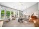 Sun-filled living room boasting hardwood floors, plush seating, and large windows offering scenic views at 1435 Harburn Ct, Cumming, GA 30041