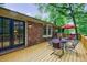 Cozy outdoor deck with string lights, brick exterior and multiple seating areas at 4311 N Elizabeth Se Ln, Atlanta, GA 30339