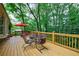 Elevated wooden deck featuring outdoor furniture and scenic views of surrounding trees at 4311 N Elizabeth Se Ln, Atlanta, GA 30339