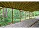 Patio that looks out into the heavily wooded backyard at 4311 N Elizabeth Se Ln, Atlanta, GA 30339