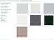 Exterior selections featuring color swatches for siding, trim, and other architectural components at 506 Motivation Nw Cir, Atlanta, GA 30309