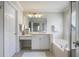 Elegant bathroom with a soaking tub, vanity area, and bright natural light at 1021 Bluffhaven Ne Way, Atlanta, GA 30319
