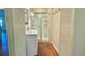 Bathroom with vanity, stand-up shower, and hardwood floors at 1655 Tryon Rd, Atlanta, GA 30319