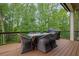 Outdoor dining on a covered patio with views of lush greenery at 125 Windy Pines Pass, Roswell, GA 30075