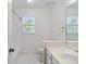 Bathroom with a combination tub and shower, and a light-colored vanity at 1720 Greystone Trce, Conyers, GA 30013