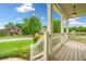 View from the porch showcasing the neighborhood street, manicured lawn, and charming homes at 4235 Night Sky Ln, Cumming, GA 30041