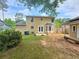 A spacious backyard boasts a well-maintained lawn and patio at 5229 Mountain Village Ct, Stone Mountain, GA 30083