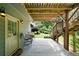 Inviting covered porch with seating and views of the lush, landscaped backyard at 33 Kay Ne Rd, White, GA 30184