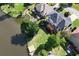 Aerial view of the backyard and the lake beyond at 2436 Camden Lake Nw Vw, Acworth, GA 30101