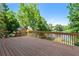 Expansive wooden deck overlooking the lush backyard and tranquil lake, perfect for outdoor relaxation and entertaining at 2436 Camden Lake Nw Vw, Acworth, GA 30101