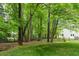 Expansive backyard featuring mature trees, a wooden fence, and green grass at 3157 Sawyer Ne Ct, Marietta, GA 30066