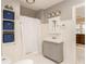 Charming bathroom with decorative blue boxes and a vanity with a decorative faucet at 3157 Sawyer Ne Ct, Marietta, GA 30066