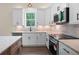 Modern kitchen featuring white cabinets, stainless steel appliances, and a window view at 160 Doris Path, Dallas, GA 30157