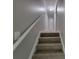 Carpeted stairs with white railing lead to the upper level of the home at 4063 Feather Dr, Douglasville, GA 30135