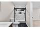Modern bathroom featuring black fixtures and beautifully tiled shower at 4145 White Oak Dr, Winston, GA 30187