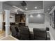 Finished basement home theater features a wet bar and mounted projector screen at 249 Thorncliff Lndg, Acworth, GA 30101