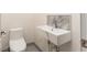 Small powder room with modern rectangular sink and commode at 50 Dartmouth Ave, Avondale Estates, GA 30002