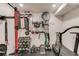 Home gym features a variety of workout equipment and weights, ideal for fitness enthusiasts at 2112 Ivey Chase Dr, Dacula, GA 30019