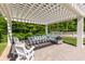 Relaxing outdoor area with a pergola, a comfortable sectional sofa, a brick patio, and manicured green grass at 101 Morgan Ln, Canton, GA 30115