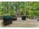 Inviting back deck features a stone fireplace and comfortable outdoor seating for relaxing and entertaining at 601 Ashley Forest Nw Dr, Acworth, GA 30102