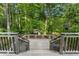 Expansive wooden backyard deck with railings overlooking a lush, green, wooded area at 601 Ashley Forest Nw Dr, Acworth, GA 30102