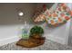 Neat kitchen corner featuring a hand sanitizer, a small potted plant, and orange-themed pot holders at 875 Eleanor Nw Ct, Atlanta, GA 30318