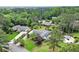 Aerial view of home, showcasing the mature trees, manicured lawn, and sparkling pool at 1863 Trumbull Dr, Atlanta, GA 30338
