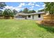 Large grassy backyard featuring manicured lawn, privacy fence, and mature shade trees at 1863 Trumbull Dr, Atlanta, GA 30338