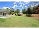 Expansive backyard showcasing a well-maintained lawn and a new wood privacy fence at 1863 Trumbull Dr, Atlanta, GA 30338
