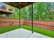 Cozy fenced backyard features artificial turf and a covered patio area with ample space at 4888 Colchester Se Ct # 3, Atlanta, GA 30080