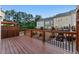 Townhome deck with wood railing overlooking the community and surrounding woods at 2313 Millhaven St, Smyrna, GA 30080