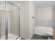 Modern bathroom with a glass enclosed shower and soaking tub at 390 17Th Nw St # 5008, Atlanta, GA 30363