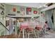Charming dining room featuring a red and white checkered tablecloth, complemented by vintage décor and bright lighting at 2272 Plantation Ct, Lawrenceville, GA 30044