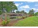 Fenced yard with well-maintained landscaping and a garden area at 2272 Plantation Ct, Lawrenceville, GA 30044