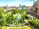 Aerial view of green space, fountain, and buildings in the city at 509 Rankin Ne St, Atlanta, GA 30308