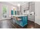 Gourmet kitchen with stainless steel appliances, a center island, and gray cabinetry at 289 Heritage Se Ln, Atlanta, GA 30316