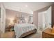 This bedroom features a light pink paint, carpet, and ensuite bathroom at 319 Elgin Dr # 156, Lawrenceville, GA 30045