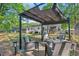 Backyard with outdoor seating area under a pergola at 183 Oak Dr, Atlanta, GA 30354